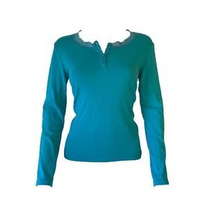 vintage lace henley top 